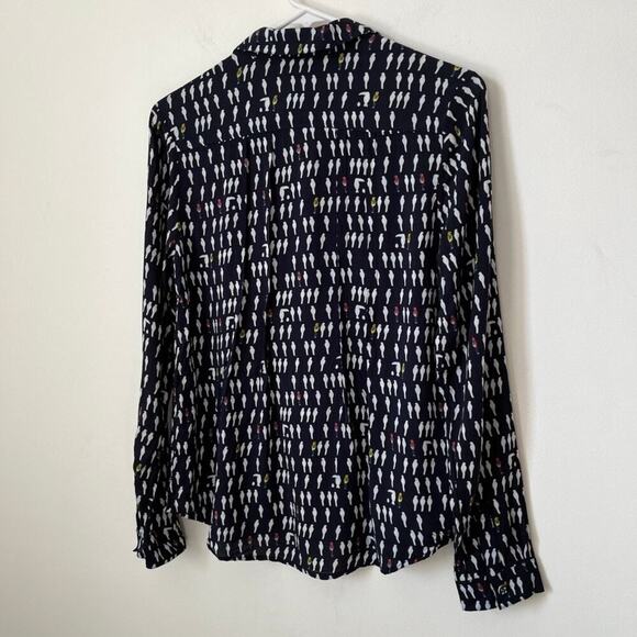 Anthropologie Maeve Wynwood Parrot BIrd Button Down Blouse Womens 0 - Picture 7 of 12